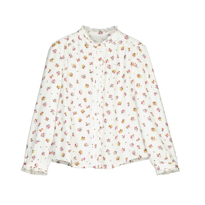 Hovedbilde Bluse med rysjer blomster