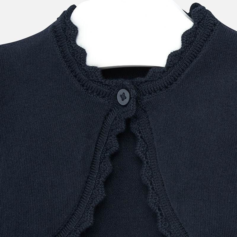 Cardigan med blondedetaljer marine