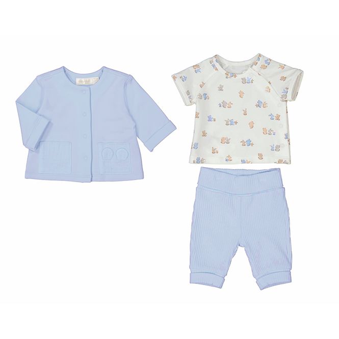 Hovedbilde Tre-delt sett lyseblå med kanin