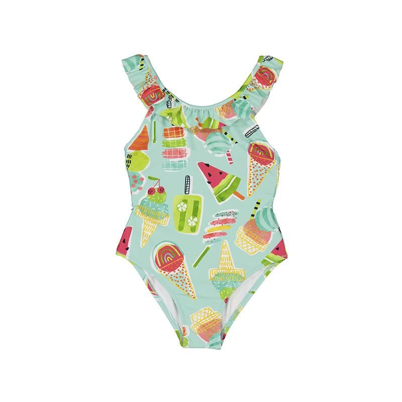 Girl print ruffle swimsuit