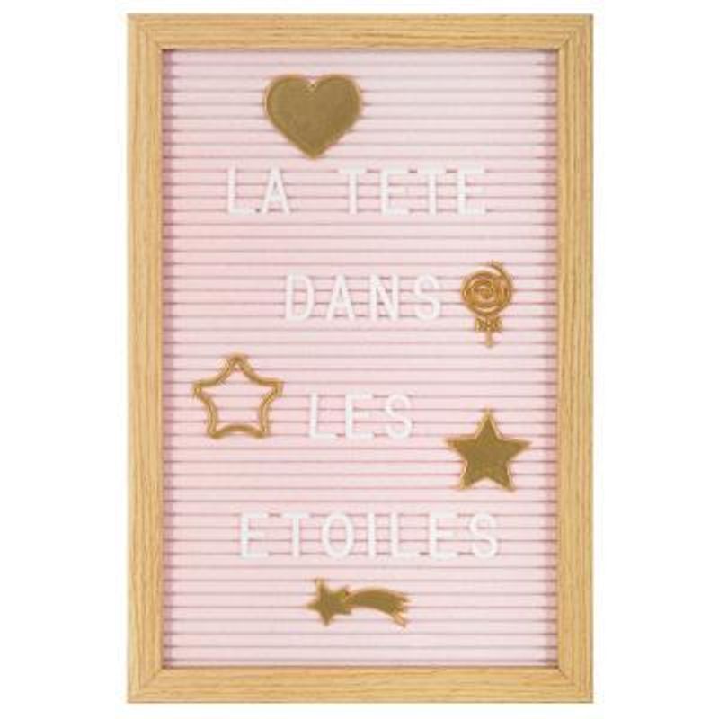 Tavle med bokstaver og symboler