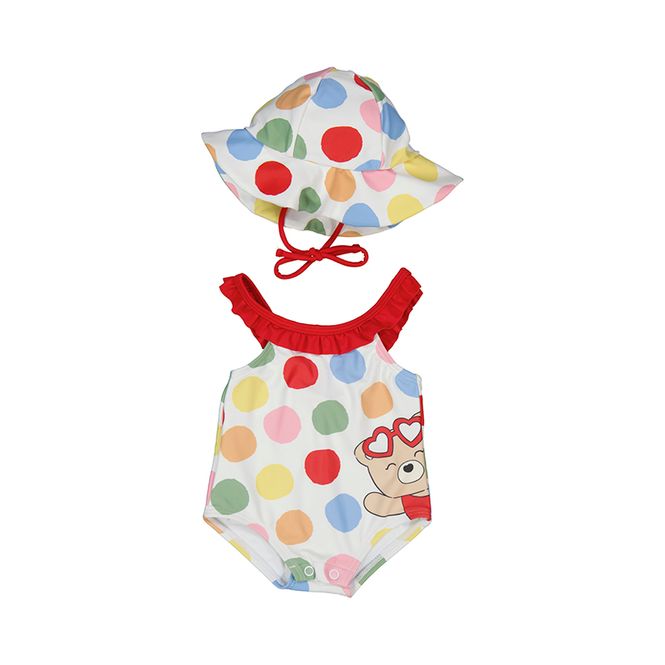 Hovedbilde Newborn girl swimsuit with solar protective hat