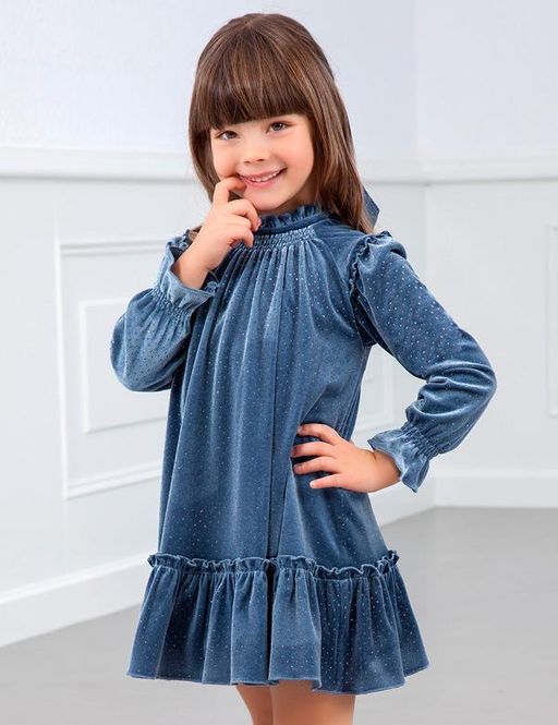 Hovedbilde Blå fløyelskjole